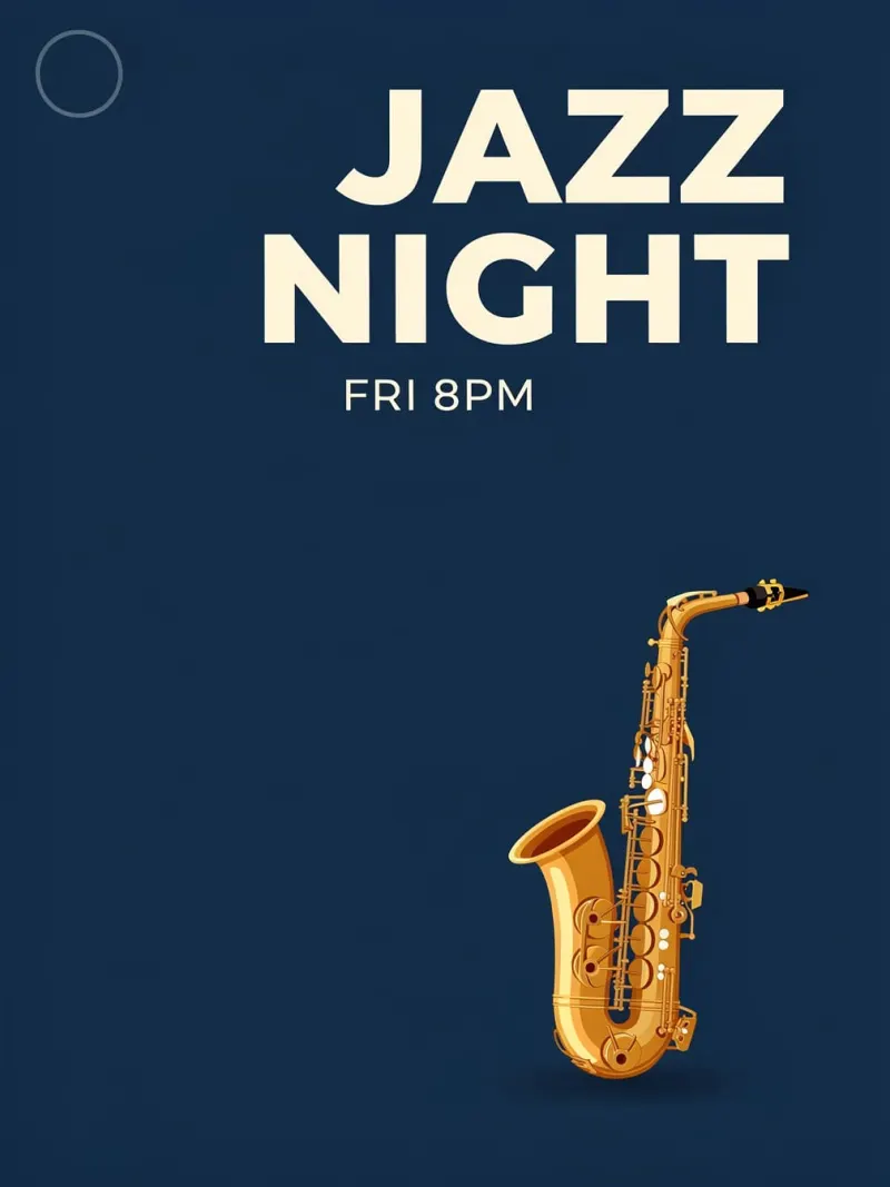 Example image: a jazz night poster draft